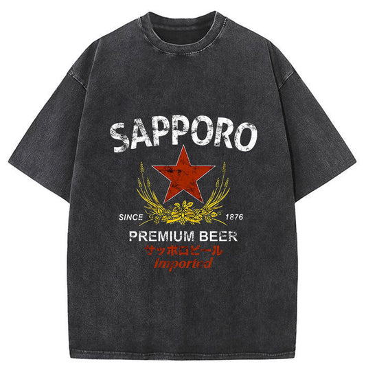 Tokyo-Tiger Sapporo Beer Essential Washed T-Shirt